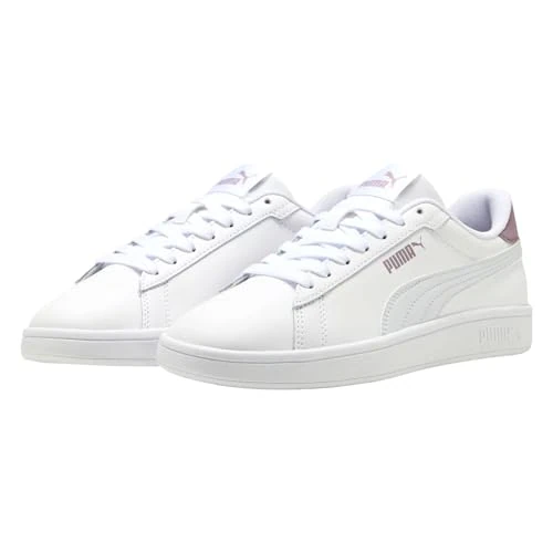 Limited-time offer: PUMA Unisex Smash 3.0 L Sneaker, White-Silver Mist-Plum JAM, 8.5 UK from 79.89 £ to 16.29 £ (save 79.61%)