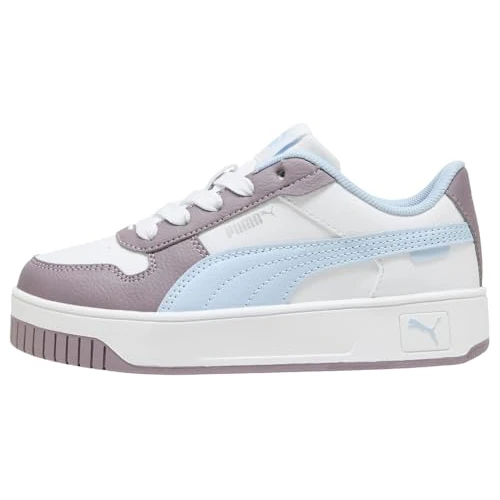 PUMA Carina Street PS Sneaker, White-Haute Tropic-Plum Jam, 21 EU, Puma White Haute Tropic Plum Jam, 21 EU