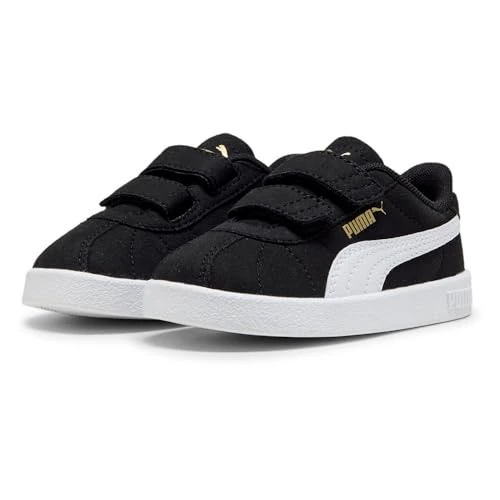 PUMA Unisex Baby Club Ii V Inf Sneaker, Puma Zwart PUMA Wit PUMA Goud, 22 EU
