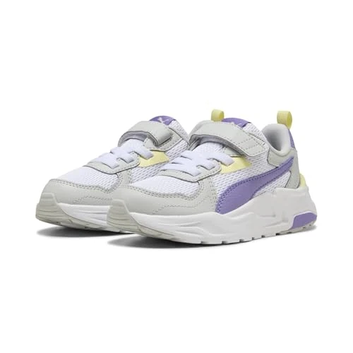 Limitiertes Angebot: PUMA Kinder Trinity Lite Sneakers 28, White Lavender Alert Glacial Gray Purple von 44.95 EUR auf 24.75 EUR (Spare 45%)