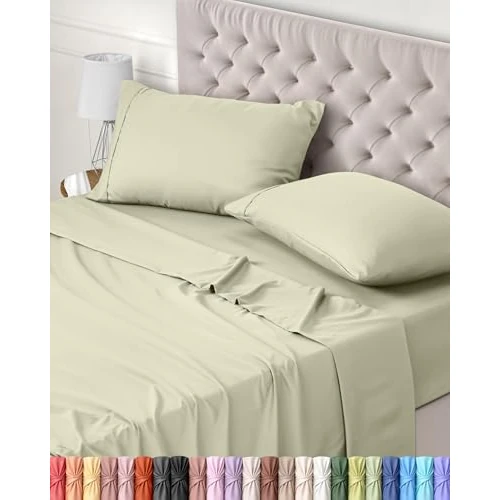 Offerta a tempo: Utopia Bedding - Set Lenzuola Letto Matrimoniali 4 Pezzi 180x200 cm - Spazzolata Poliestre di Microfibra - Oeko-Tex Certificato - Lenzuolo con Angoli, Lenzuolo Piatto e 2 Federe 50x75, Avorio - 22% da 23.99 € a 18.72 €