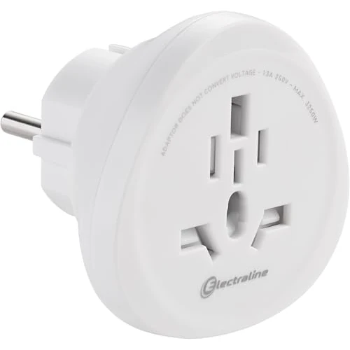 Zeitlich begrenztes Angebot: Electraline 70039 Reiseadapter von Welt (Steckertyp B, G, I, L, J, N) nach Europa (Steckertyp E und F) von 7.71 € auf 7.71 € (0.00% Rabatt)