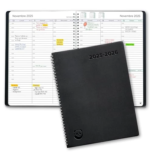 SmartPanda 2025 2026 Diary - Weekly Planner A4 - Italian