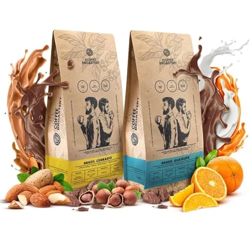 Limited offer: Coffee Broastery Coffee Beans Set 2x1kg | Brazil Guaxupe | Brazil Cerrado | Brazilian | Speciality Coffee | Freshly Roasted | Fresh Coffee | Coffee Bags | Coffee Beans 1kg | Espresso 2000g from 45.99 EUR to 45.99 EUR (save 0%)