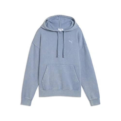 PUMA ESS ELEVATED Relaxed Wash Hoodie FL Cool Blue