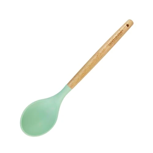 Oferta limitowana: Fackelmann Ocean łyżka do serwowania, silikonowa łyżka ze sztywnym stalowym rdzeniem i antypoślizgowym drewnianym uchwytem, nadaje się do mycia w zmywarce, 31 x 7 cm, woda zielona 1 szt z 45.31 zł na 45.31 zł (oszczędź 0.00%)