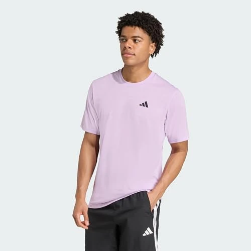 adidas Men's Train Essentials Feelready Training Tee, Powder Plum/Black, L