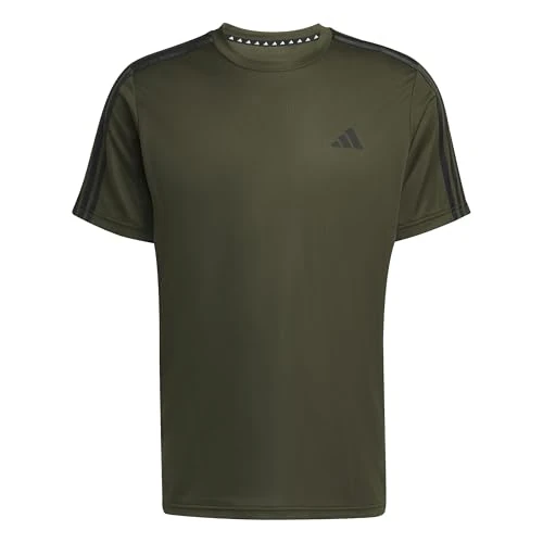 adidas Mężczyźni Train Essentials 3-Stripes Training Tee, Night Cargo/Black, S