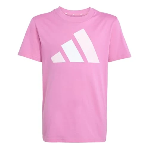 adidas Unisex Kinder Essentials BIG Logo T-Shirt, Pink Fusion/Clear Pink/White, 9-10 Years