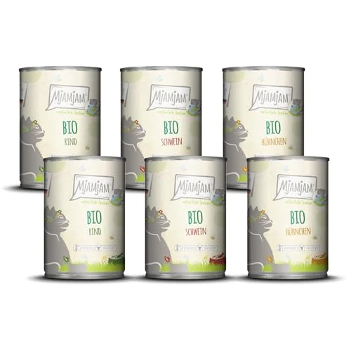 MjAMjAM - Premium wet food for cats - naturally delicious - The BIO Box, 6 pack (6 x 400g), grain-free