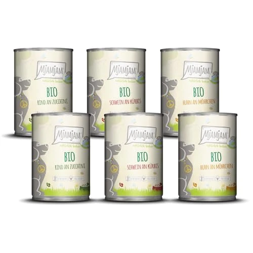 Offre limitée : MjAMjAM - Nourriture humide premium pour chiens - naturellement délicieuse - La BIO Box, paquet de 6 (6 x 400g), sans céréales de 30.61 EUR à 25.38 EUR (remise 17%)