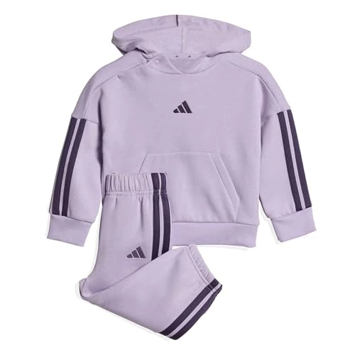 adidas Unisex - Bimbi 0-24 ESSENTIALS HOODED JOGGER, Powder Plum/Aurora Plum, 6-9 Months