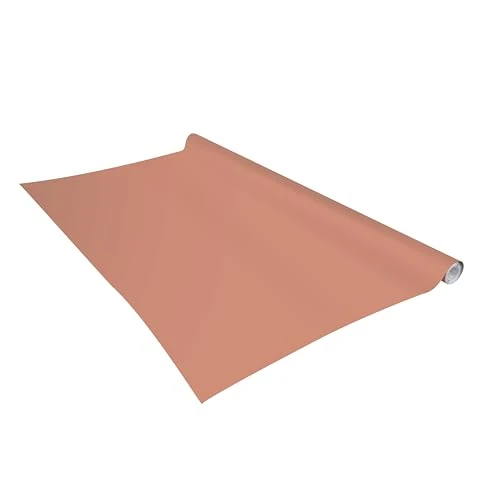 Vénilia Film adhésif unimat - Terre cuite - 45 cm x 2 m - Film décoratif pour meubles - Papier peint - Film de cuisine - PVC sans phtalates - Fabriqué en UE, Terracotta