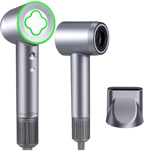 Oferta limitada: Secador de pelo, secador de pelo AC 1600W, secador de pelo iónico, con 2 velocidades y 4 temperaturas (plata) de 24.00 EUR a 24.00 EUR (ahorro 0%)