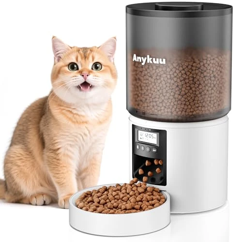 Offerta a tempo: Distributore Automatico Cibo Gatti 4L Dispenser Crocchette Gatto Con Timer Programmabile e 10S Registrazione Distributore Cibo Gatti 1-6 Pasti al Giorno per Animali di Piccola e Media Taglia - 3% da 35.14 € a 34.19 €
