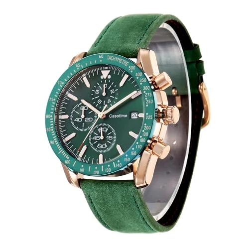 Oferta limitada: Casotime Reloj Cronógrafo Hombre de Cuero - Resistente al Agua 30M, Cuarzo Analógico con Fecha, Esfera Grande - Clásico y Elegante para Día a Día, Trabajo & Deporte - Regalo Elegante para Hombres de 39.99 EUR a 31.99 EUR (ahorro 20%)