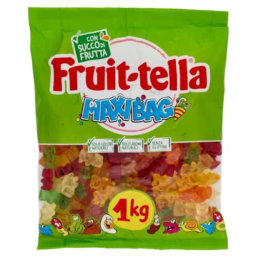 Offerta a tempo: Fruittella Orsetti, Caramelle Gommose, Gusto Frutti Assortiti con Succo di Frutta, Senza Glutine, Confenzione da 1 Busta da 1Kg, per Feste, Regalo, una Scorta di Allegria - 39% da 8.49 € a 5.17 €