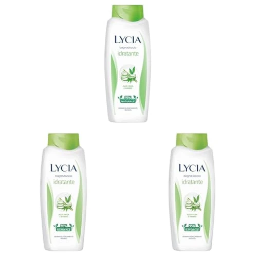 Lycia - Bagnoschiuma Idratante, Con Estratto Naturale di Aloe e Bambù, Profumo Fiorito,750 ml (Confezione da 3)