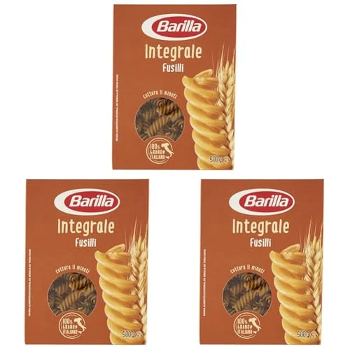 Offerta a tempo: Barilla Pasta Fusilli Integrali, Pasta Corta Di Semola Integrale Di Grano Duro, Integrale, 500 g (Confezione da 3) - 26% da 3.87 € a 2.85 €