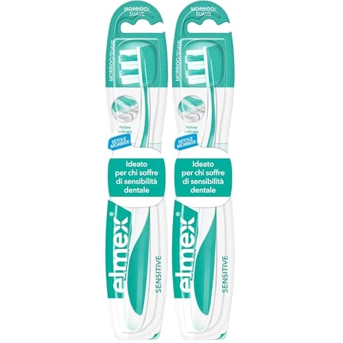 elmex spazzolino Sensitive per denti sensibili, setole morbide confezione da 1 | pulizia efficace e delicata | manico ergonomico (Packung mit 2)