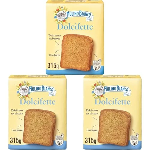 Mulino Bianco Fette Biscottate Dolcifette, 315g (Confezione da 3)