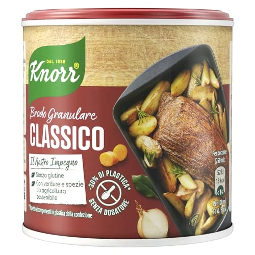 Knorr Brodo Granulare Classico, Senza Glutine, Lattosio e Conservanti, Ricco di Sapore, Ideale per il Tuo Ragù e Carne alla Griglia, 150g (Confezione da 10)