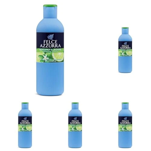 Offerta a tempo: Felce Azzurra - Bagnodoccia Fresco Bergamotto e Fiori di Cedro, Fresco Profumo, Idrata la Pelle - 650 ml (Confezione da 5) - 50% da 16.45 € a 8.25 €