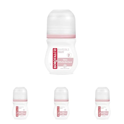 Borotalco, Deodorante Roll On Invisibile Rosa, Formula Senza Alcool con Talco Effetto Barriera, Cattura e Non Trasferisce Aloni, 48h di Efficacia, Profumo Cipriato - 1 Flacone da 50 ml