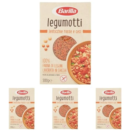 Offerta a tempo: Barilla Legumotti Lenticchie Rosse e Ceci, Ricchi di Proteine e Fibre, senza Glutine, 300g (Confezione da 4) - 34% da 14.60 € a 9.60 €