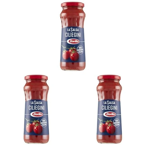 Offerta a tempo: Barilla Salsa Pronta Ciliegini con Pomodori Ciliegini 100% Italiani, Senza Conservanti e Zuccheri Aggiunti, 300 g (Confezione da 3) - 40% da 6.99 € a 4.17 €