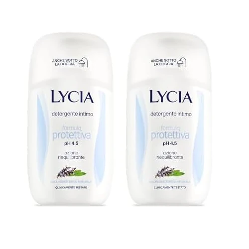 Offerta a tempo: Lycia - Detergente Intimo Formula Protettiva pH 4.5, Azione Riequilibrante, 200 ml (Confezione da 2) - 26% da 5.38 € a 3.98 €