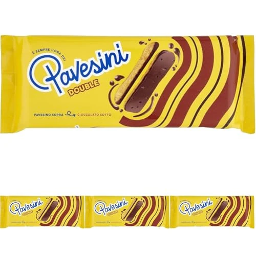 Pavesi Pavesini Double, Snack Croccante con Cioccolato Fondente, Snack Leggero, Confezione da 240 gr