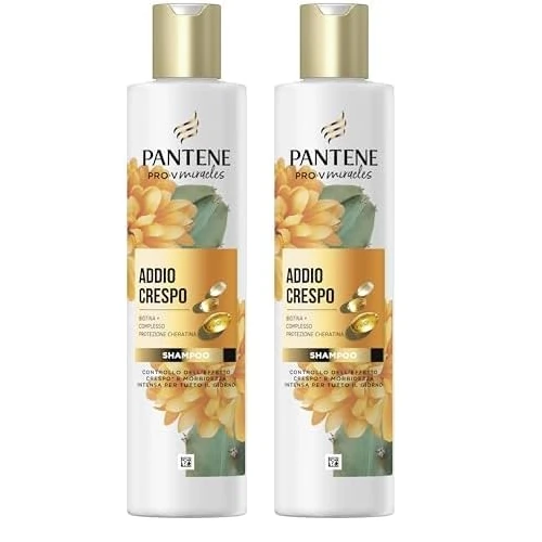 Pantene Addio Crespo Shampoo con Biotina e Complesso Protezione Cheratina 250ml. Shampoo Miracles per Capelli Secchi. Nutre in Profondità e Protegge dall'Umidità, per Capelli Morbidi Tutto il Giorno