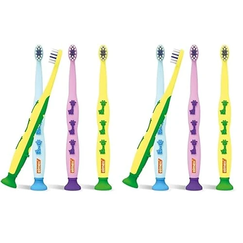 Elmex Spazzolino Educativo Bimbi 0-3 Anni 1 Confezione, Con Setole Morbide Adatte ai Denti dei Bambini, Pulizia Delicata, Manico Ergonomico, Colori assortiti (Confezione da 2)