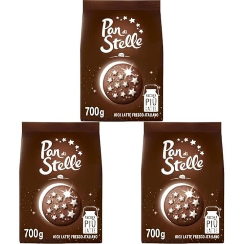 Pan di Stelle Biscotti Frollini con Cacao, Cioccolato e Latte Fresco Italiano, Colazione Ricca di Gusto, 700 g (Confezione da 3)