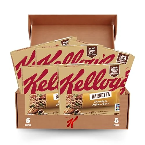 Kellogg's Barretta Mandorle Miele e Semi, 4 x 32g (Confezione da 5)
