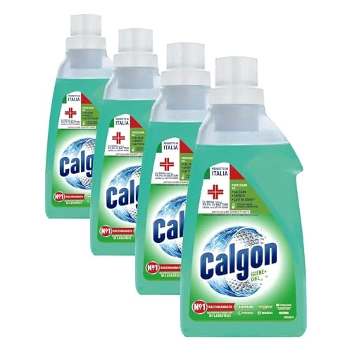 Calgon Igiene+ Gel Anticalcare, Additivo Anticalare per Lavatrici, 750ml di Anticalcare Disinfettante (Confezione da 4)