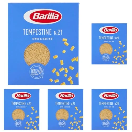 Offerta a tempo: Barilla Pasta Tempestine N.21, Pastina di Semola di Grano Duro, I Classici, 500g (Confezione da 5) - 39% da 5.70 € a 3.45 €