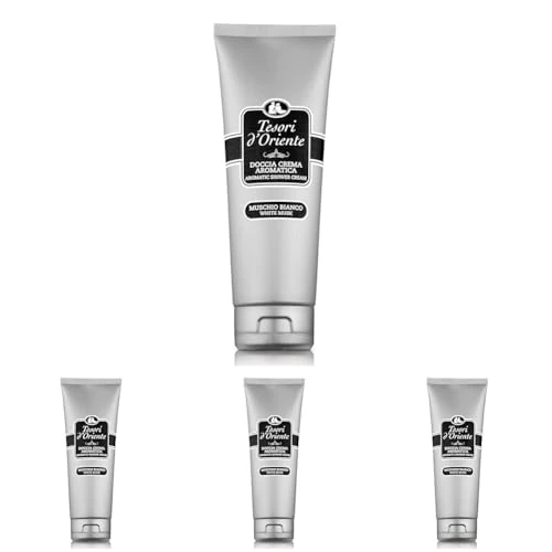 TESORI D’ORIENTE d'Oriente Cremedusche 'Weißer Moschus', 250 ml, aromatisches Duschgel mit luftigen Duft mit einem Hauch von Blumen, Duschcreme zur Körperpflege, Wellnessritual für Körper & Sinne