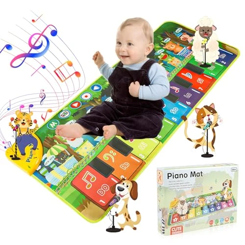 Offerta a tempo: Carehabi Tappeto Gioco Bambini 1 Anno Regalo Bambina 1 Anno Giochi Bambini con 19 Canzoni e 9 Tasti del Pianoforte Giochi Musicali per Ragazze 1 2 3 4 5 6 Regali di Natale - 15% da 19.99 € a 16.99 €