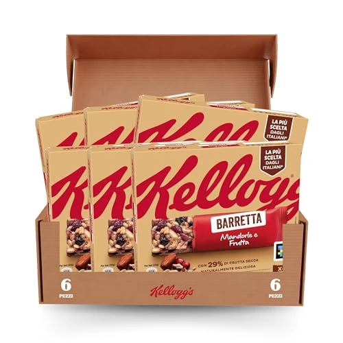 Barretta Kellogg’s Mandorle e Frutta 4x32gr (Confezione da 6)