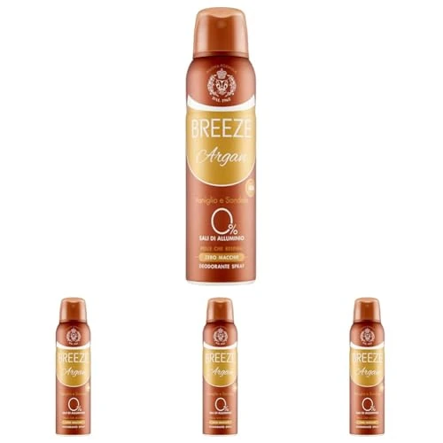 Breeze Deodorante Spray Argan, 150ml (Confezione da 4)