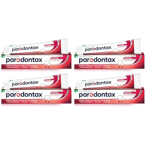 Offerta a tempo: Parodontax Dentifricio Original per Gengive Sane e denti Forti, 75ml (Confezione da 4) - 39% da 15.60 € a 9.52 €