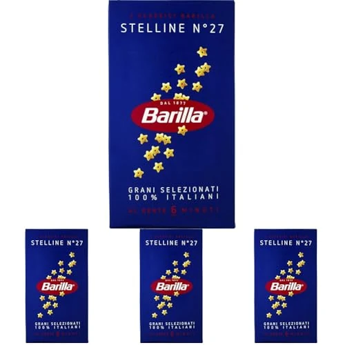 Barilla Pasta Stelline N.27, Pastina di Semola di Grano Duro, I Classici, 500g (Confezione da 4)