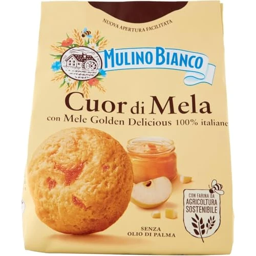 Offerta a tempo: Mulino Bianco Biscotti Cuor di Mela con Mele 100% Italiane, Senza Olio di Palma, Colazione Ricca di Gusto, 300 g (Confezione da 4) - 33% da 10.40 € a 6.99 €