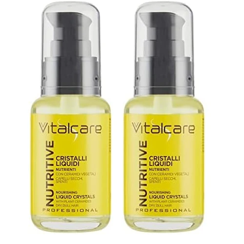 Offerta a tempo: Vitalcare | Nutritive - Cristalli Liquidi per Capelli, Cristalli Nutrienti e Ristrutturanti, per Capelli Secchi e Spenti, con Ceramidi Vegetali, 50 ml (Confezione da 2) - 45% da 18.00 € a 9.90 €