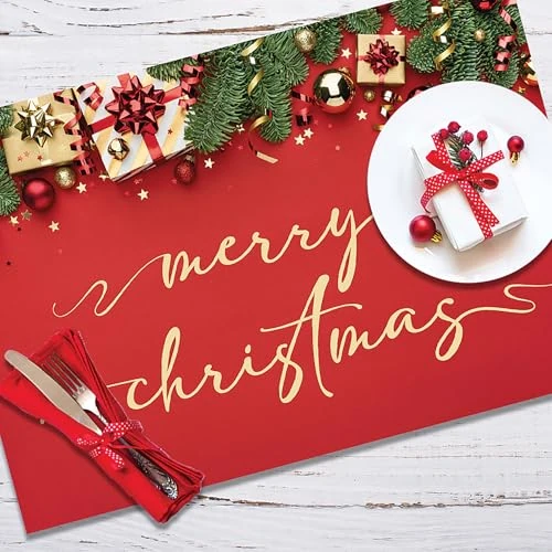 CREARREDA Set de 4 Sets de Table en PVC, 48 x 33 cm, antidérapant, Lavable, résistant à la saleté, résistant à la Chaleur, fabriqué en Italie