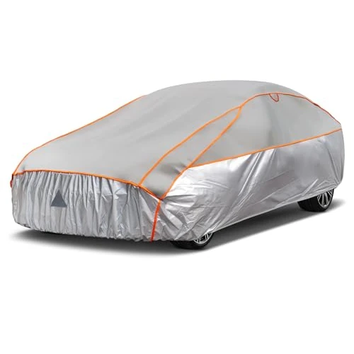 kayme Car Cover Waterproof Anti UV Dustproof Anti Wind Hail Cover Car Cover Suitable for Coupe Cars (up to 430 cm) 3S - Grey