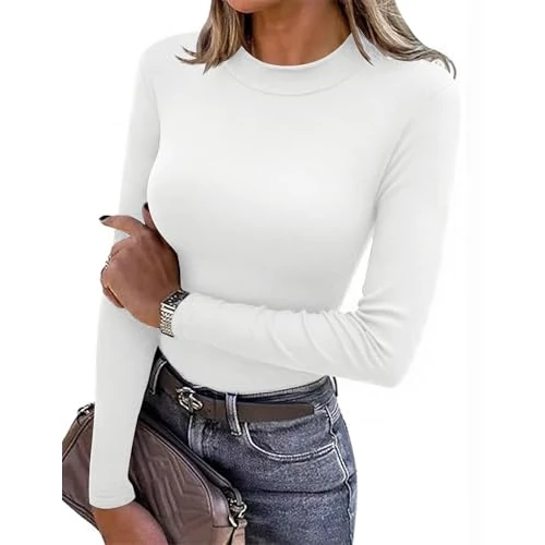 Offerta a tempo: Totatuit Magliette Donna Invernale Manica Lunga T-Shirt Elegante Dolcevita Maglietta — 5% da 18,04 € a 17,14 €