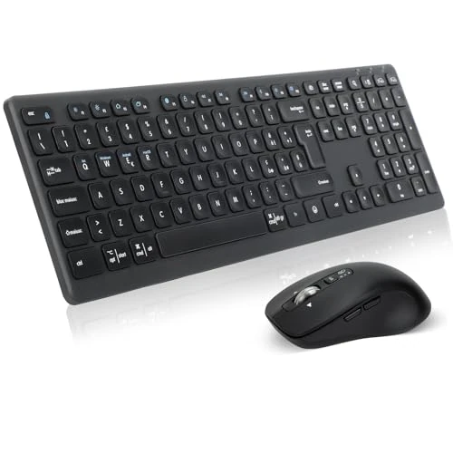 Bezprzewodowa kombinacja klawiatury i myszy M9300, odbiornik USB 2 w 1 i dwa Bluetooth, cicha klawiatura z wieloma urządzeniami, odpowiednia do komputerów, laptopów, biur i pracy